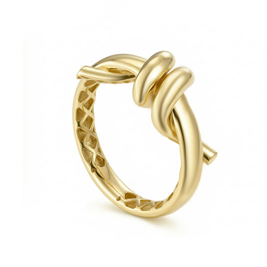 18K Gold Flowing Knot Statement Ring
