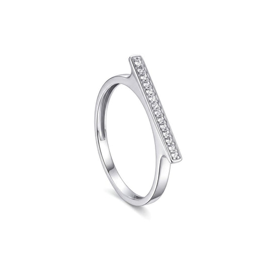 18K White Gold Bar Ring