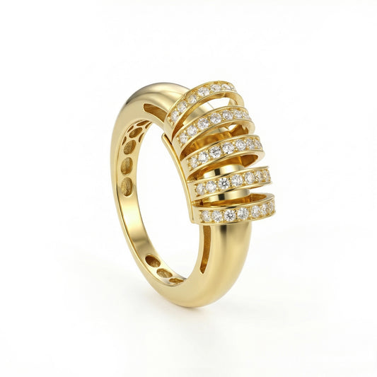 18K Gold Layered Zircon Band
