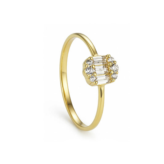 18K Gold Charming Baguette Ring