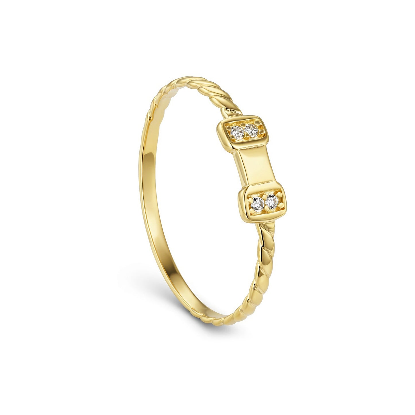 18K Gold Mini Twisted Band Ring