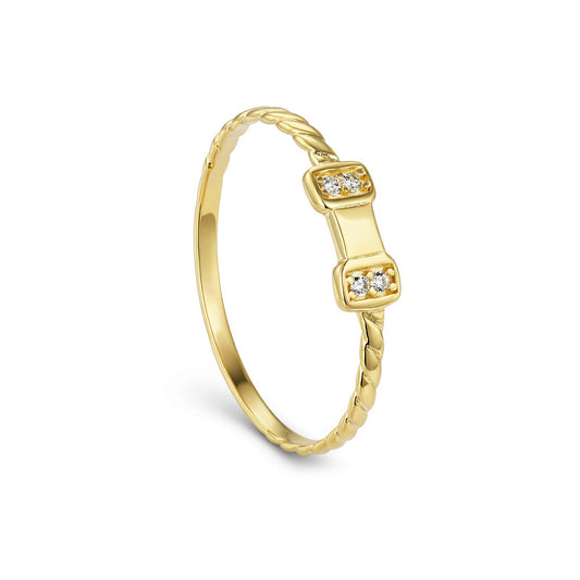 18K Gold Mini Twisted Band Ring