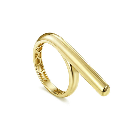 18K Gold Fluid Modernist Band