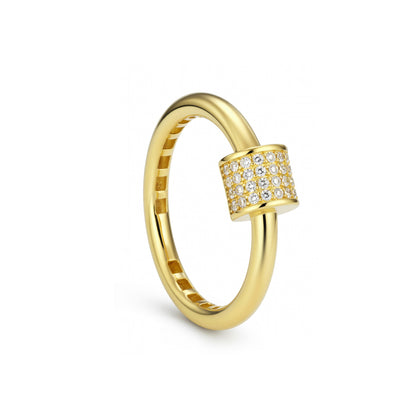 18K Gold Cylinder Sparkle Half Set