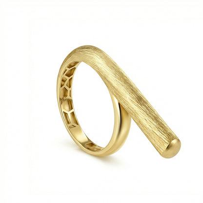 18K Gold Matte Texture Statement Band