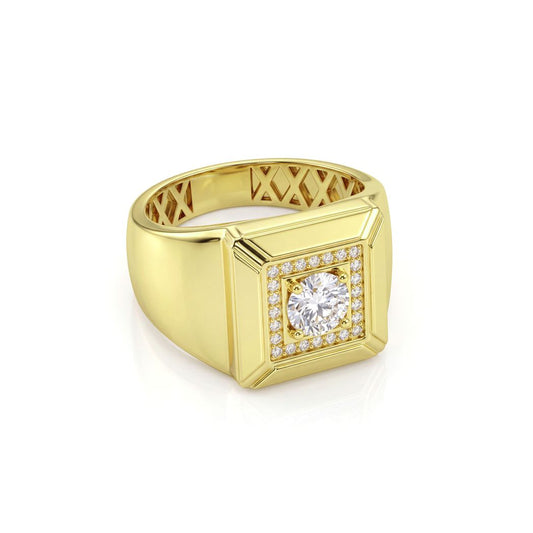 18K Gold Men's Square Signet Ring