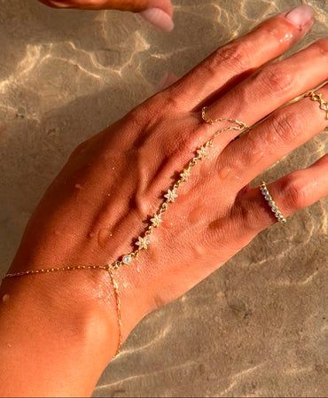 18K Gold Celestial Hand Chain