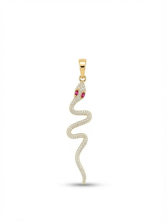 18K Gold Snake Pendant