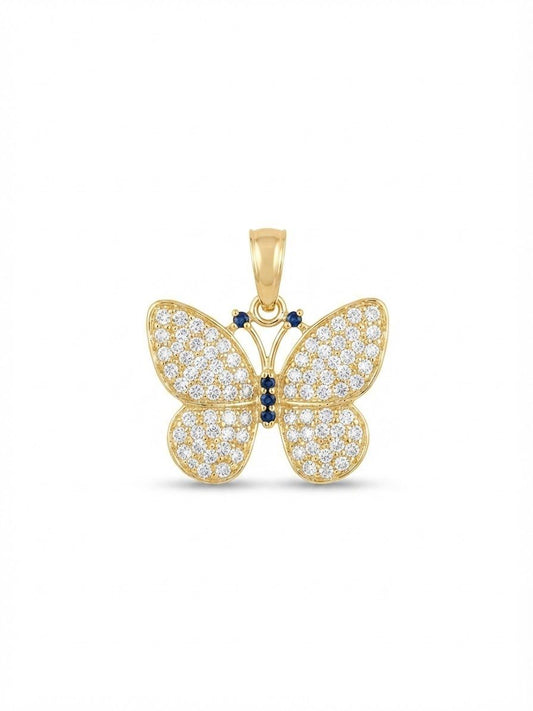 18K Gold Butterfly Pendant