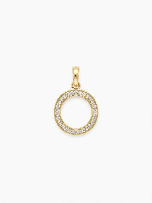 18K Gold Circle Pendant