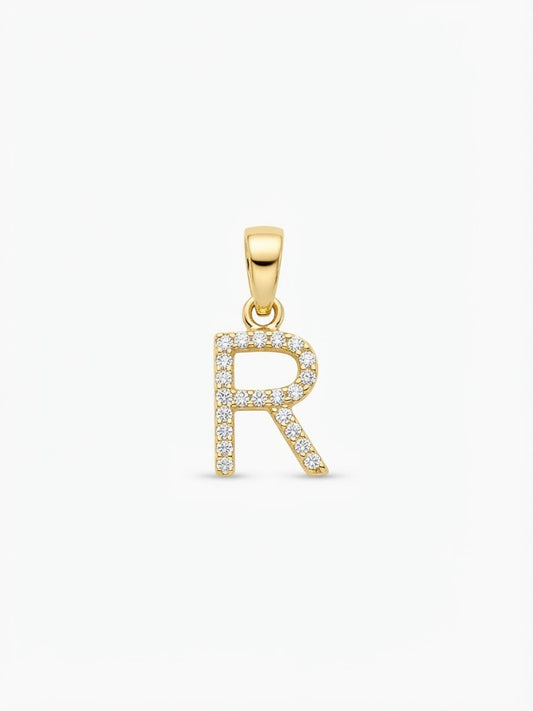 18K Gold Initial Letter Pendant