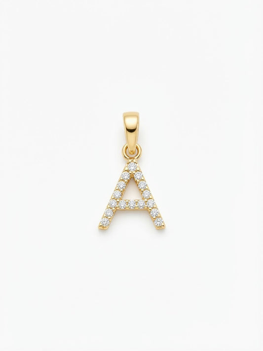 18K Gold Initial Letter Pendant