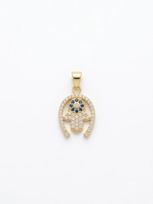 18K Gold Protective Hand Pendant