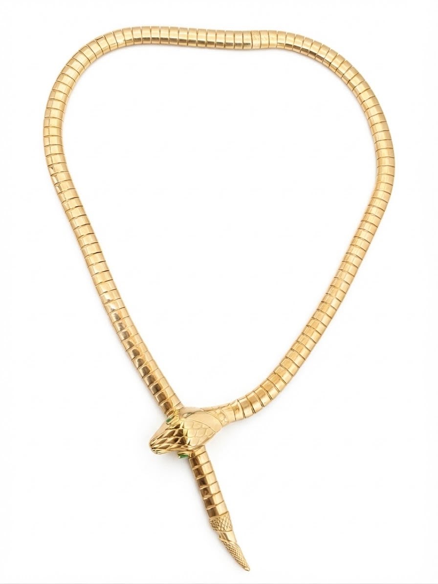 18K Gold Flexible Serpent Necklace