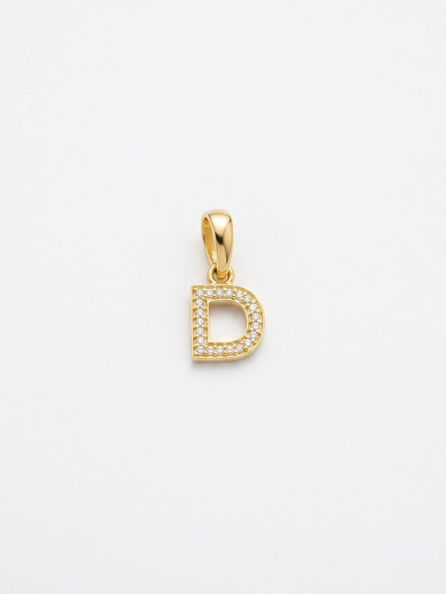18K Gold Initial Letter Pendant