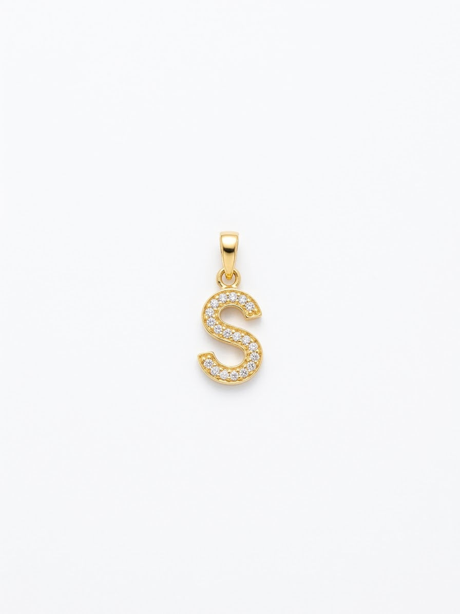 18K Gold Initial Letter Pendant