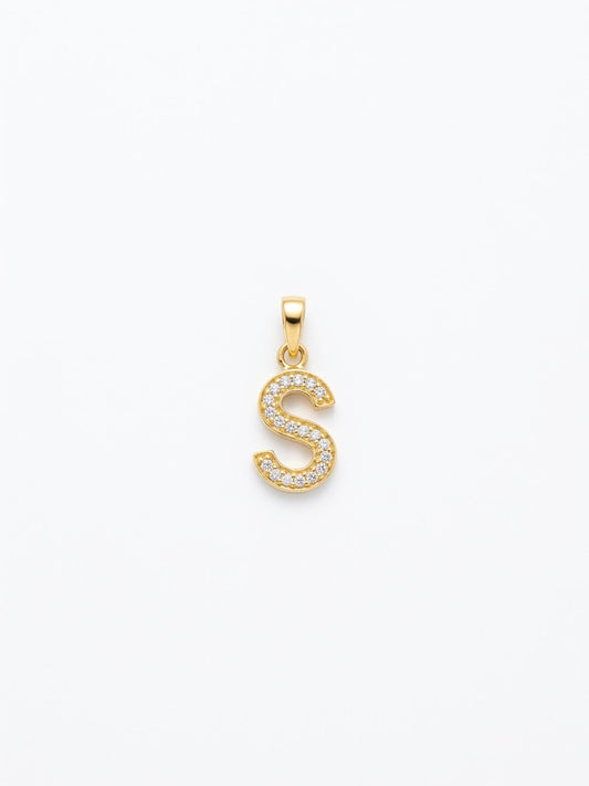 18K Gold Initial Letter Pendant