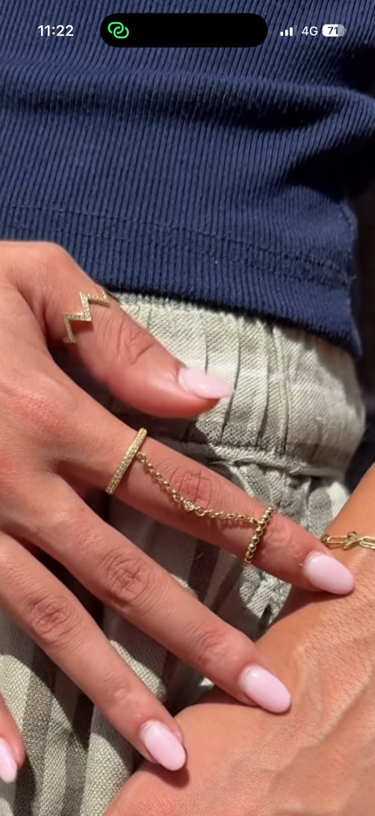 18K Gold Linked Double Ring