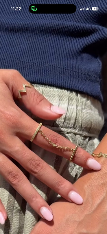 18K Gold Linked Double Ring