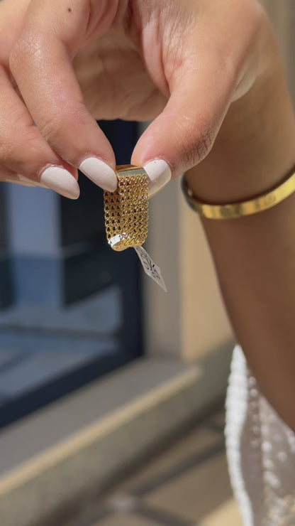 18K Gold Mesh Flexible Mesh Ring