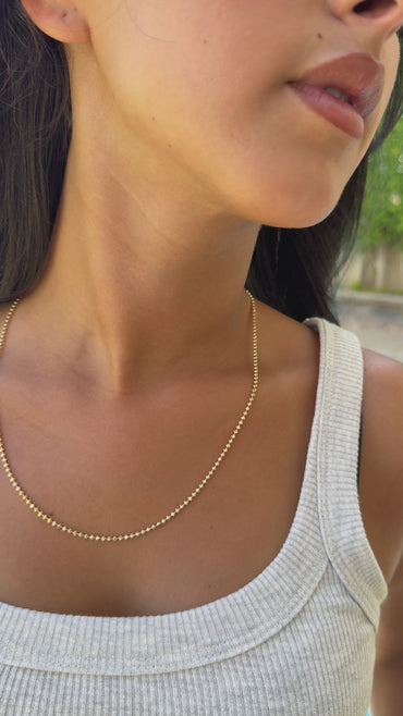 18K Minimalist Dainty Gold Ball Chain