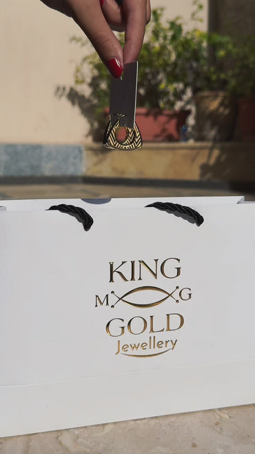 18K Chunky Gold Dome Hoop Earrings