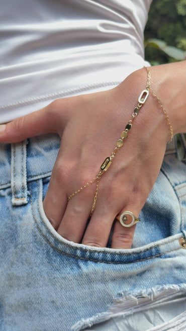 18K Gold Classic Circle-Halo Pinky Ring