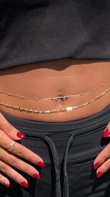 18K Golden Tide Layered Belly Chain