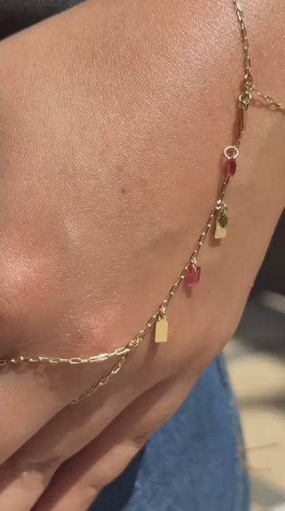 18K Gold Golden Edge" Hand Chain