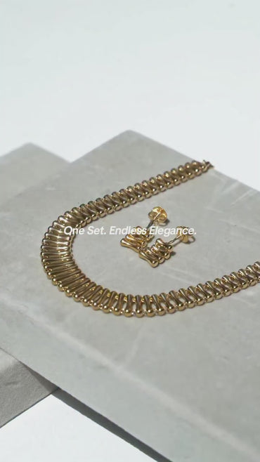 18K Gold Edgy Spike Set