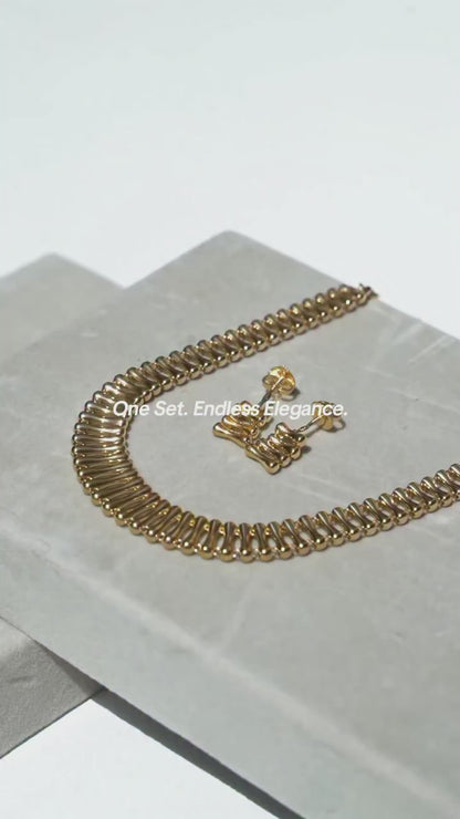 18K Gold Edgy Spike Set