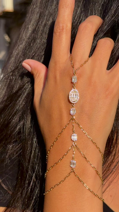 18K Gold Royal Zircon Hand Chain