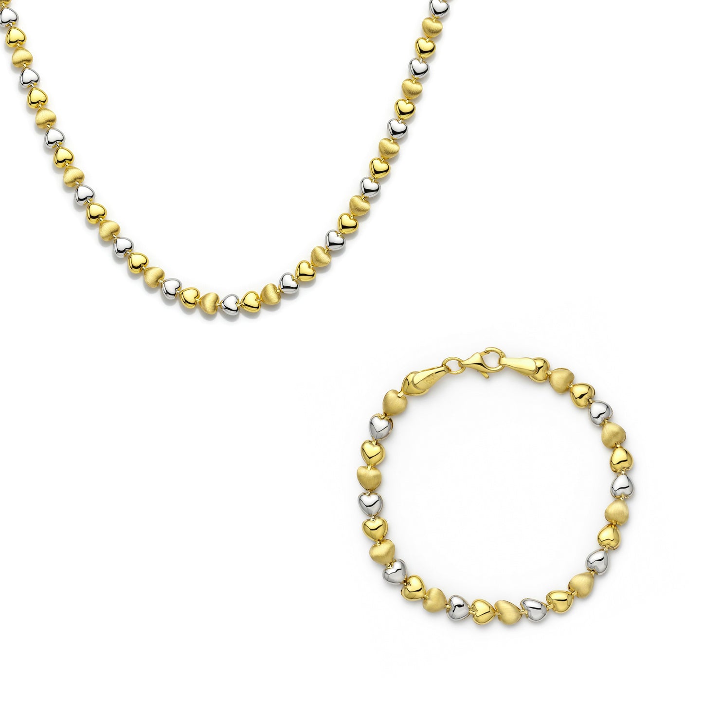 18K Two-Tone Gold "Sweetheart" Link Half Set