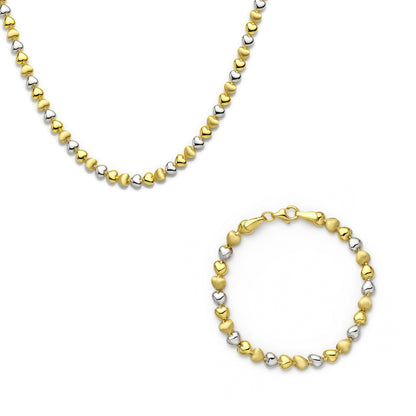 18K Two-Tone Gold "Sweetheart" Link Half Set