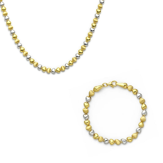 18K Two-Tone Gold "Sweetheart" Link Half Set